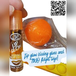 Lip glow kissing gloss and TWO fidget toys - Non-foam Stress Ball And Bracelet